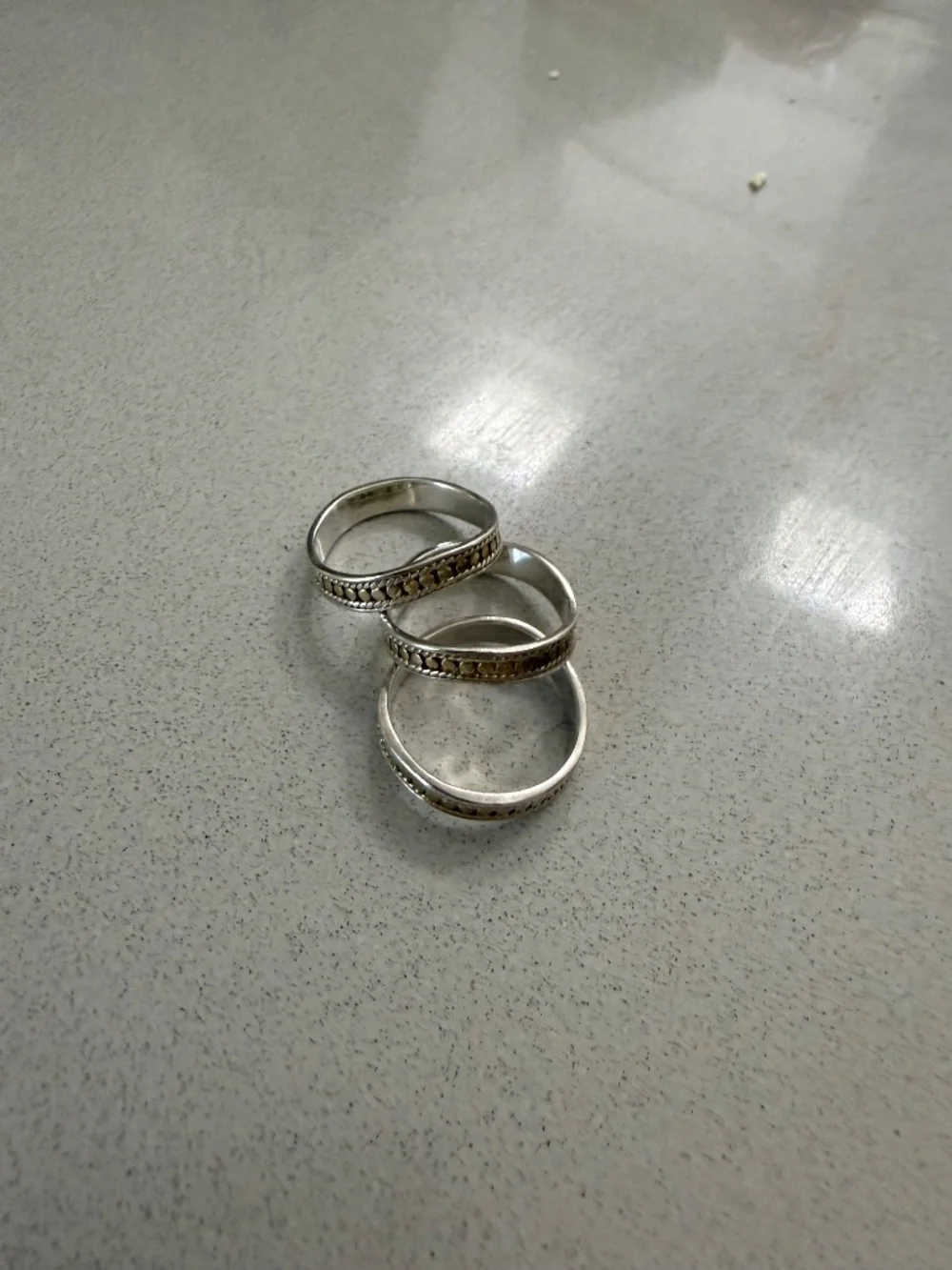 Anna Beck 925 silver 3 stacking ring - Picture 2 of 3
